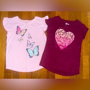 2/$12 Girls size 6 tops